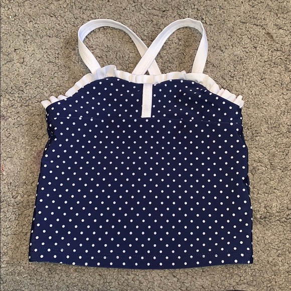 Girls Two Piece Navy/White Polka Dot SwimSuit - Picture 2 of 5